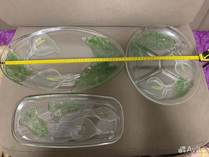 Набор подносов из стекла СССР