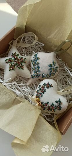 Набор елочных игрушек ручной работы