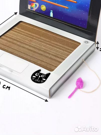 Когтеточка картонная напольная с игрушкой