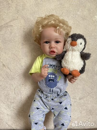 Кукла Реборн, 57 см, мальчик, Можно купать