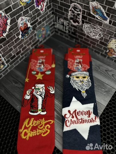 Носки с принтом новогодние