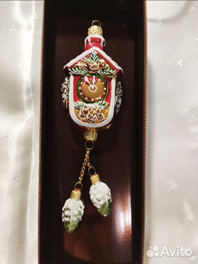 Елочные игрушки ариельновогодние часы с шишками