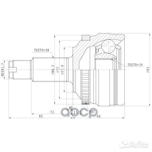 ШРУС наружный перед прав/лев Z87087R Zikmar