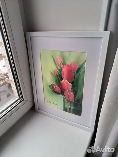 Тюльпаны картина акварельная