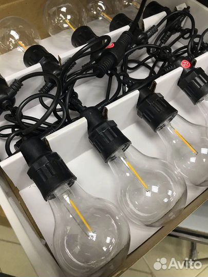 Гирлянда уличная ретро лампы