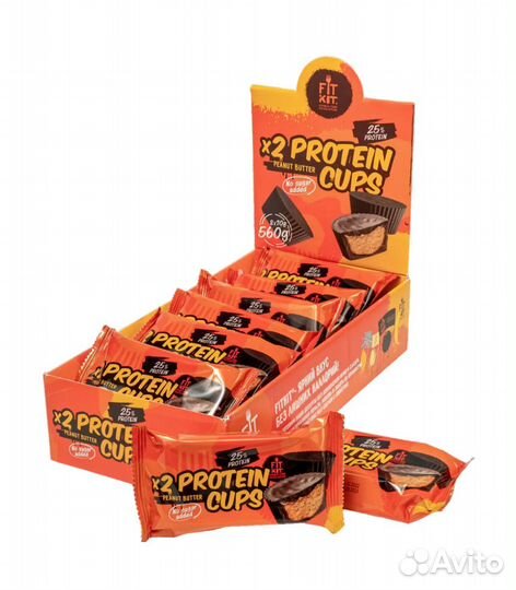 Протеиновый десерт fitkit Protein cups арахисовая