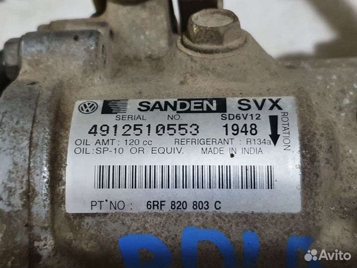 Компрессор кондиционера фольксваген поло 2016 год