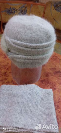Комплект шапка и шарф женский ангора