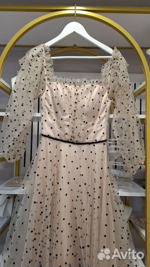 Платье в горошек женское вечернее 40 размер