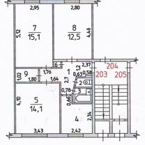 3-к. квартира, 59,5 м², 1/5 эт.