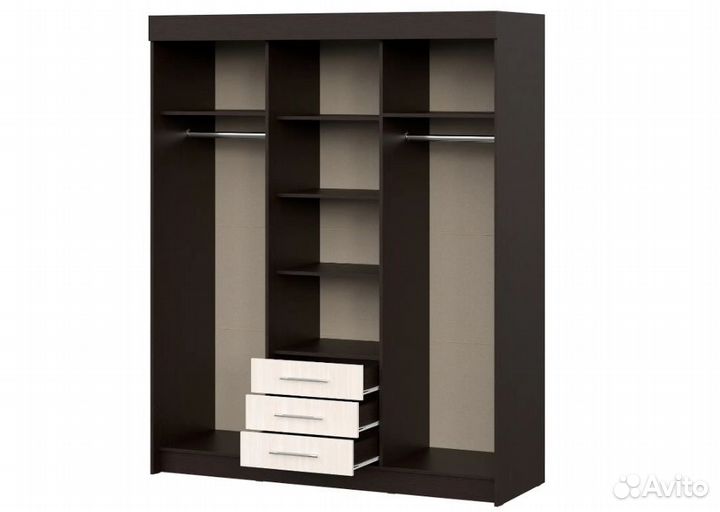 Шкаф-купе Фортуна с зеркалом Венге 170см