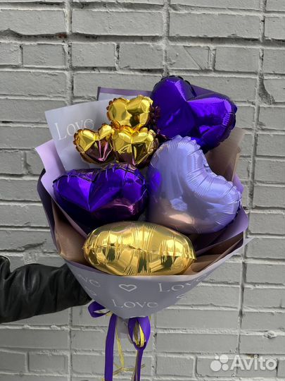 Букет из шаров Love - Любовь фиолетовый