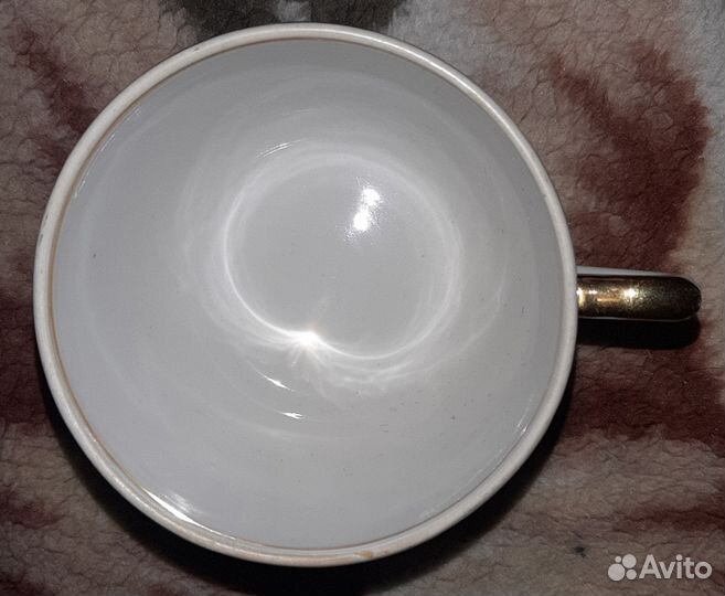 Фарфоровые сервиз слива на чёрном дфз СССР Чашка