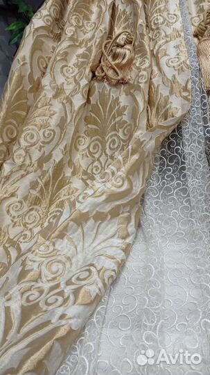 Шторы французский парчевый жаккард,бахрома