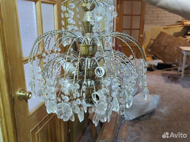 Люстра потолочная подвесная хрустальная