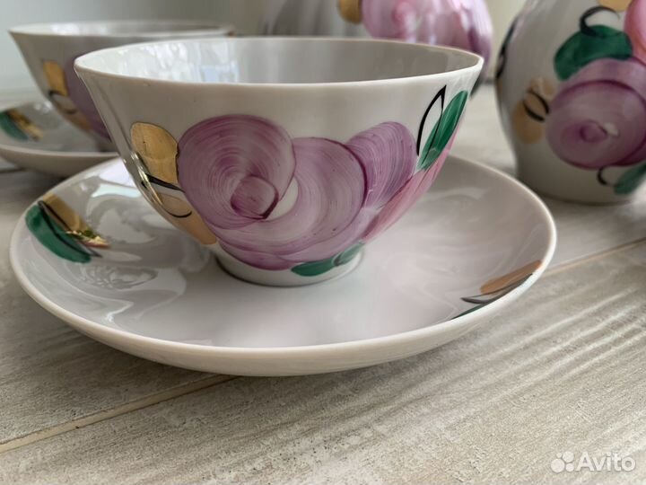 Бронь Чайный сервиз фарфор пионы
