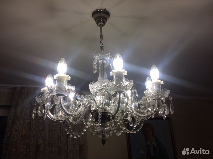 Люстра СССР чешский хрусталь