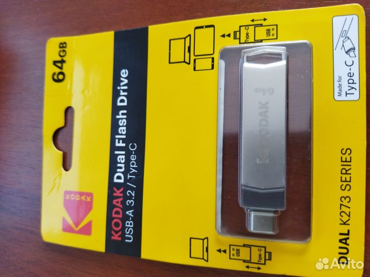 Usb-A /type c 3.2 флешка 64гб