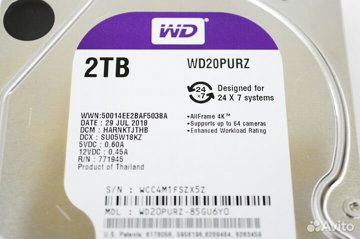 3.5 SATA HDD 2TB Western Digital wd20purz