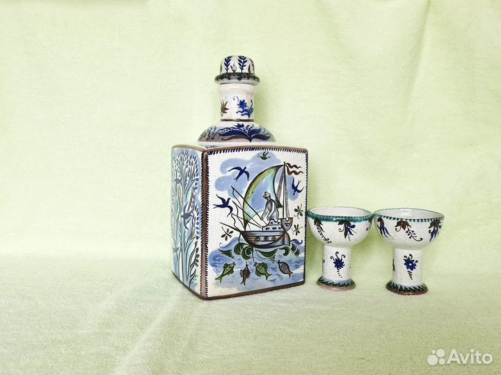 Штоф и две чарки «Поморские мотивы»