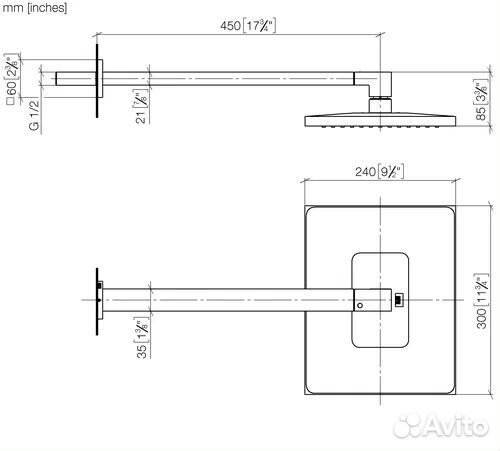 Dornbracht душ с настенным креплением 28765980-00