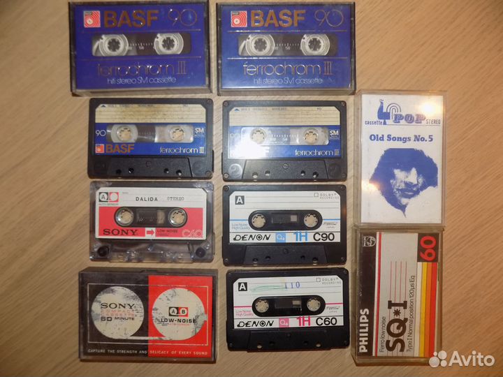 Аудиокассеты 1968-1980 basf sony denon