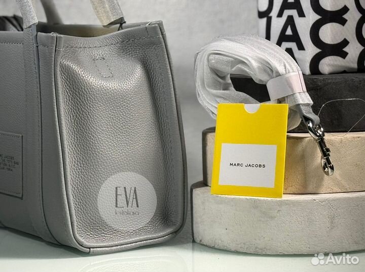 Сумка-тоут Marc Jacobs THE leather mini wolf grey