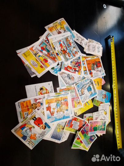 Вкладыши от жвачек 1990г. 41шт