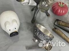 Солонки и мельхиоровая горчичницассср