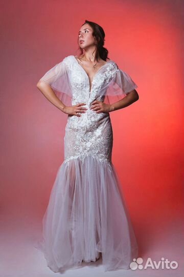 Свадебное платье рыбка 42