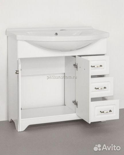 Style line Олеандр-2 Тумба с раковиной 90 (3 ящ.) под умывальник Эльбрус 90, рельеф пастель