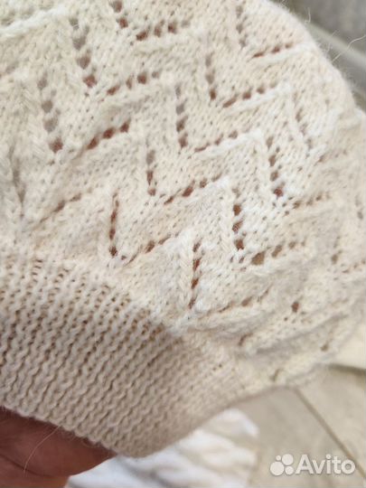 Шапка + шарф + варежки связанные ручная работа