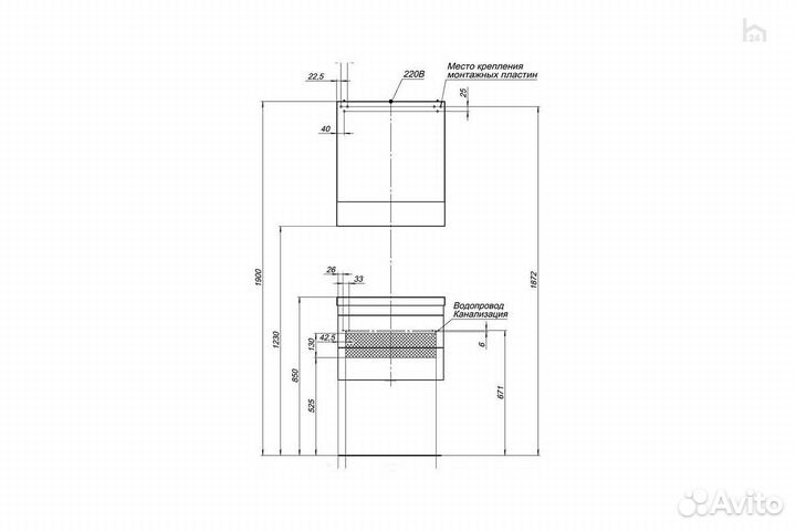 Тумба под раковину для ванной 58 Нота