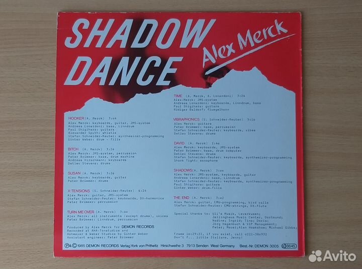 LP Мелодичный джаз фанк Alex Merck 1985 NM++