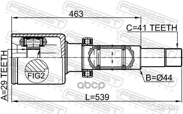 ШРУС внутренний правый к-кт Ford Transit 06 2