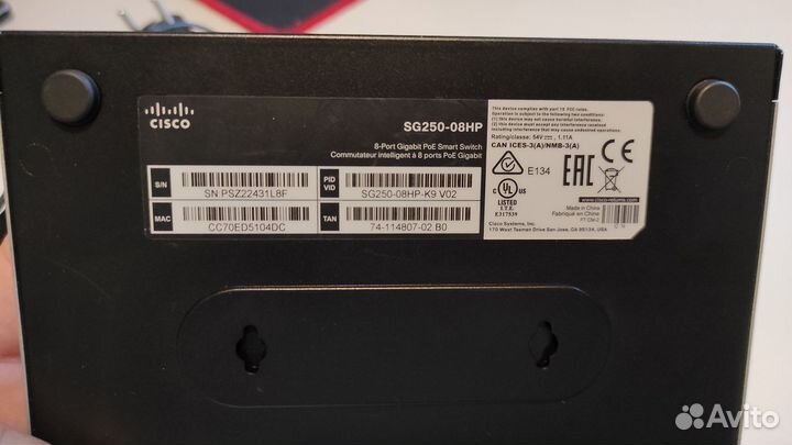 PoE коммутатор Cisco SG250-08HP и Osnovo