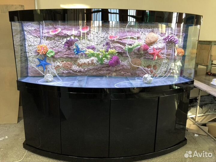 Аквариум панорамный 1000 литров черный акрил