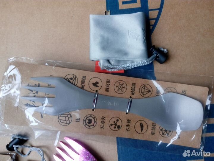 Титан ложка вилка 165 мм 18 грамм tito Titanium