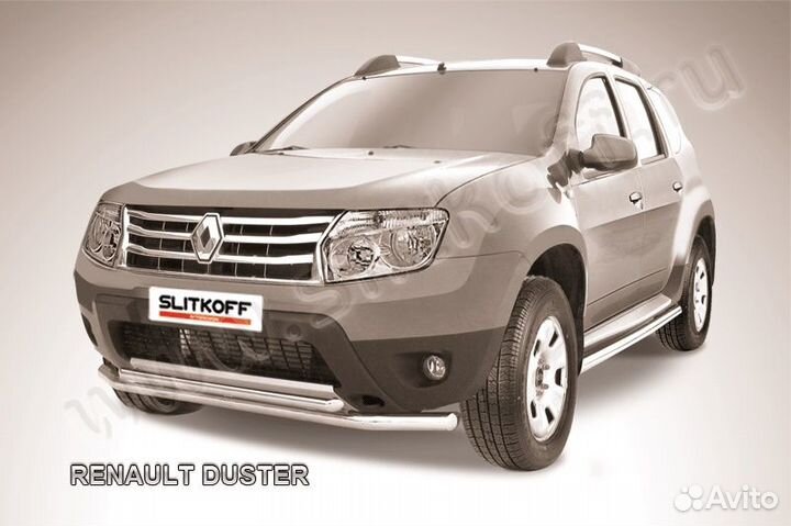 Защита перед.бампера d57+d42 Renault duster RD002