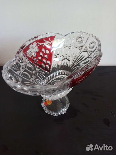 Ваза для фруктов на ножке Anna Hütte хрусталь нов