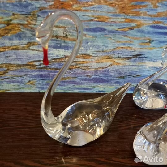 Лебеди хрусталь,стекло СССР