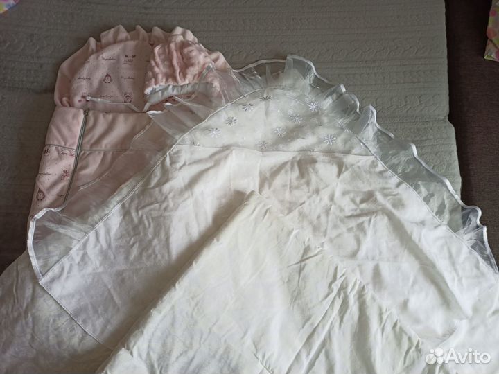 Конверт на выписку, с одеялом, уголком, шапочкой