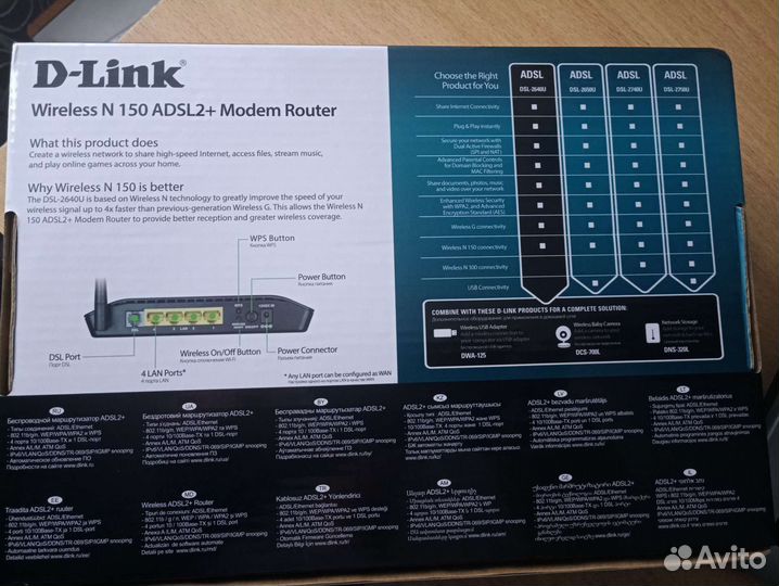 Wi-Fi роутер D-link DSL-2640U