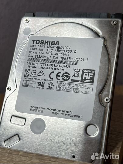 Жесткий диск Toshiba 1Tb MQ01ABD100V