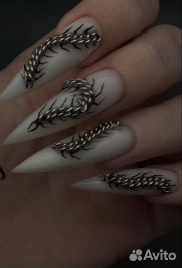 Маникюр/наращивание крейзи дизайн/ экстра длина
