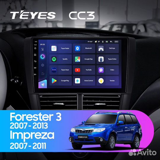 Магнитола Субару Форестер 3 2007-2013 Teyes CC3