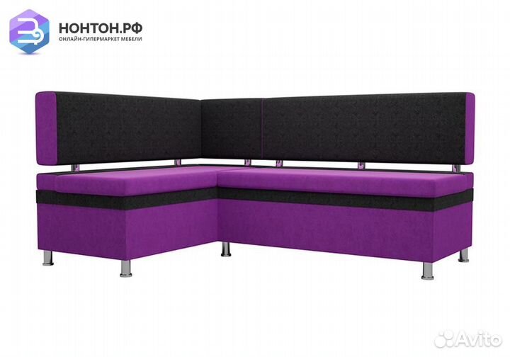 Кухонный уголок Стайл микровельвет фиолетовый / че