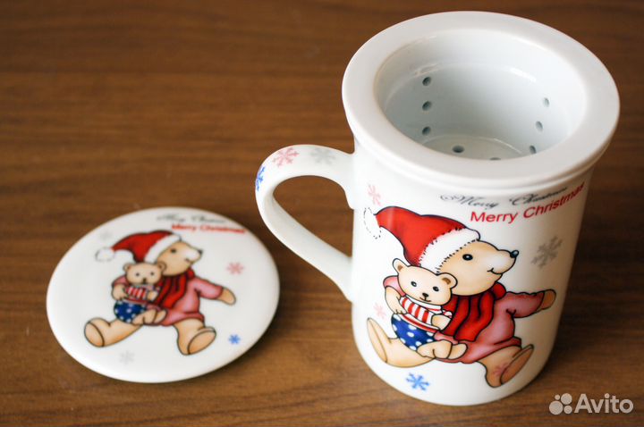 Кружка заварочная с фильтром сеткой и крышкой