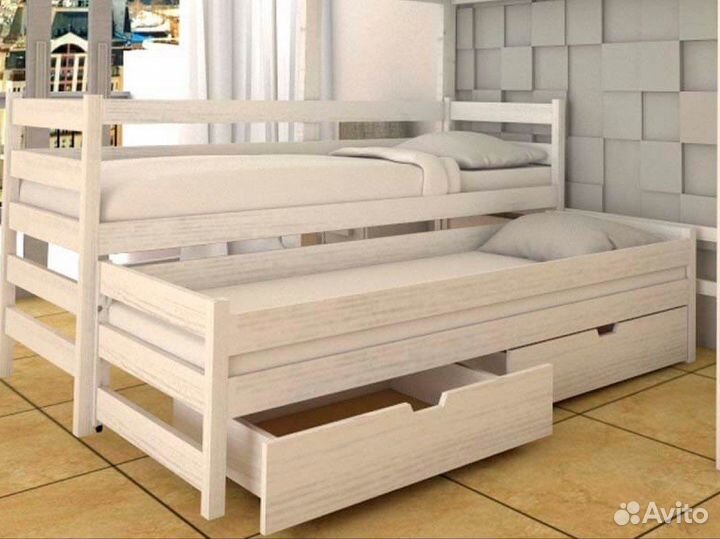 Двухъярусная выкатная кровать