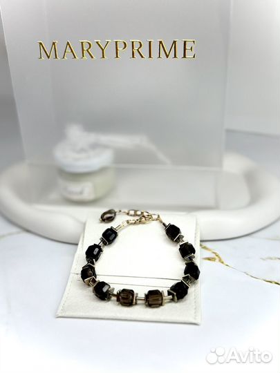 Браслет и серьги из раухтопаза дымчатого кварца